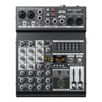 Melonare 4-Channel Audio Mixer with USB, Bluetooth, 99 DSP Effects, +48V Phantom Power for Small Bands, Musicians & Streamers