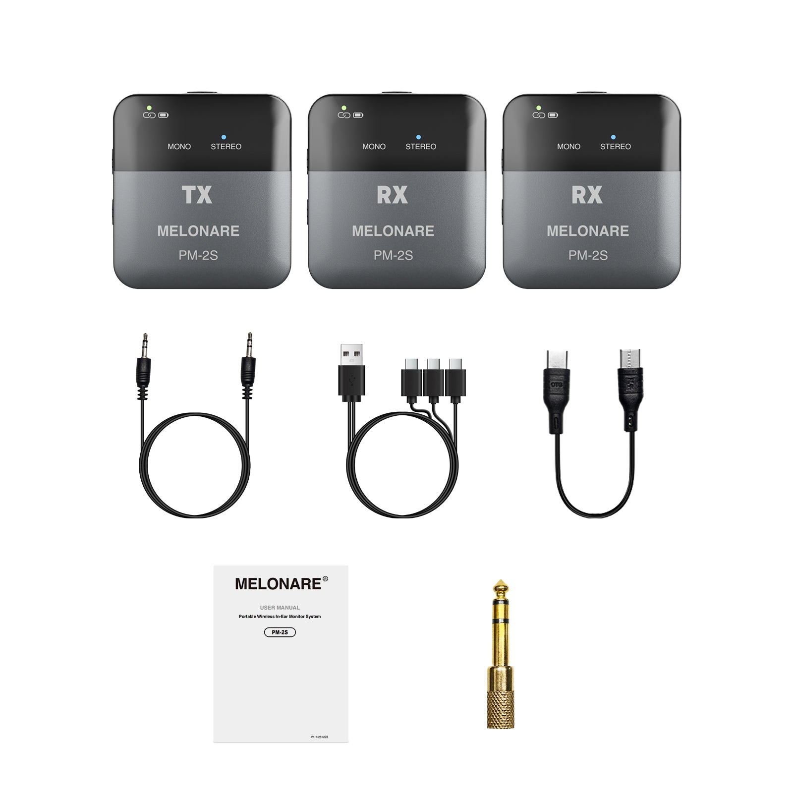 PM-2S-2R | Portable Stereo Wireless in Ear Monitor System w/ 2 Receivers