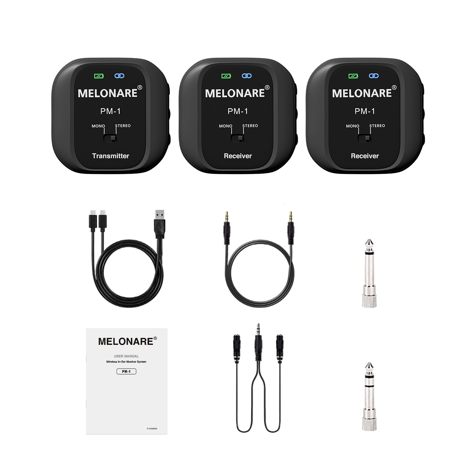 PM-1-2R | Portable Stereo Wireless in-Ear Monitor System w/ 2 Receivers