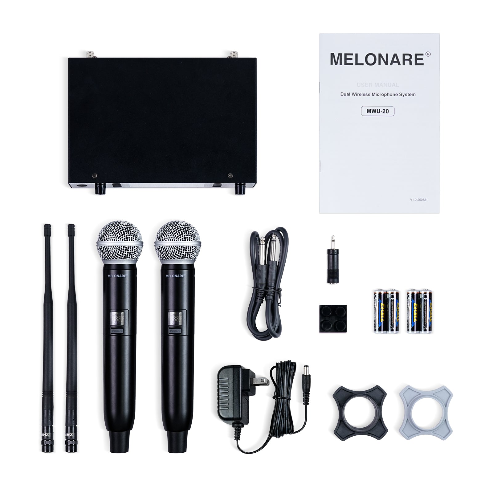 MWU-20-2H | Dual-Channel Wireless Microphone System w/ Auto Scan