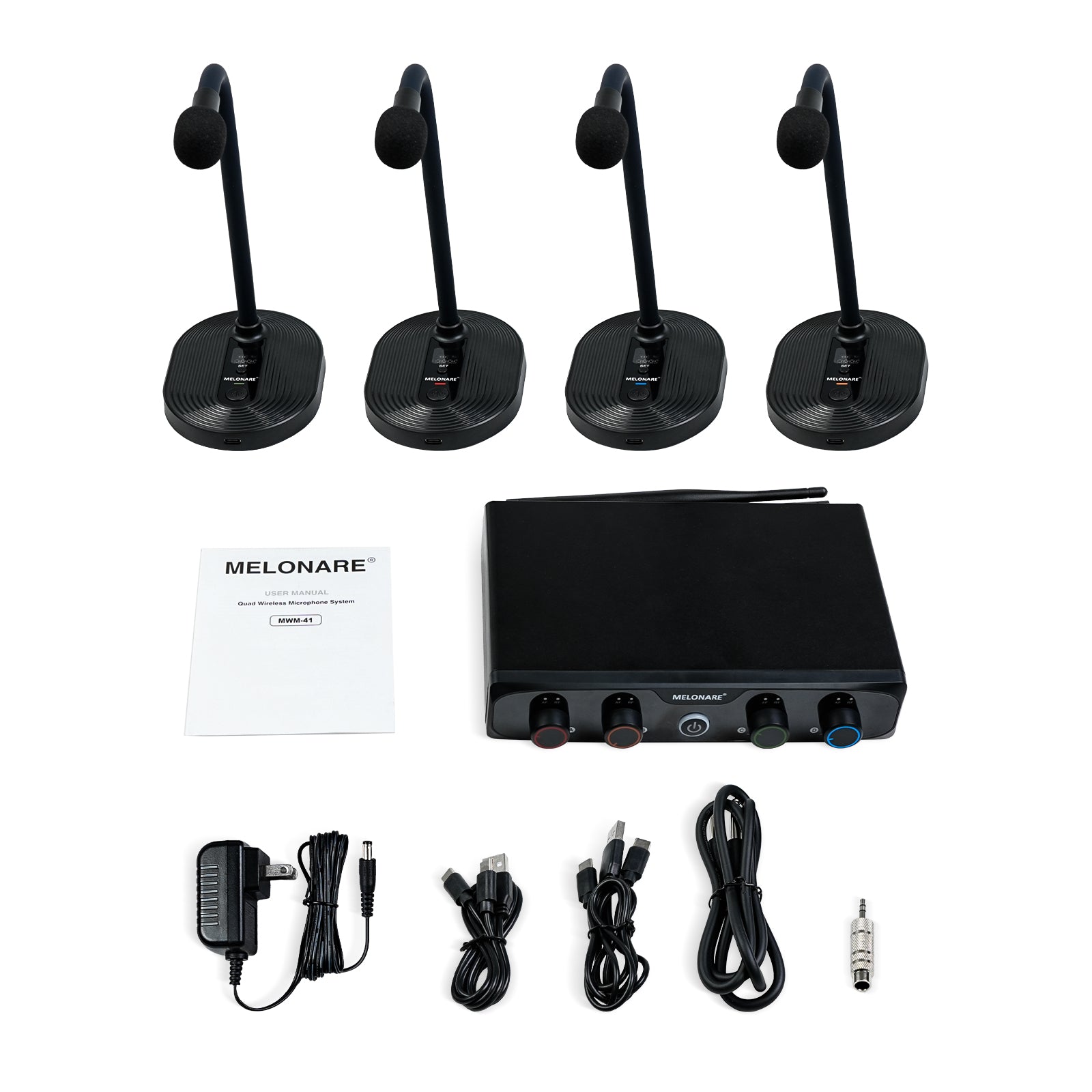 MWM-41-4G | 4-Channel Wireless Conference Microphone System