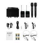 MWM-41-2H2B | 4-Channel UHF Digital Wireless Microphone System (Half-Rack)