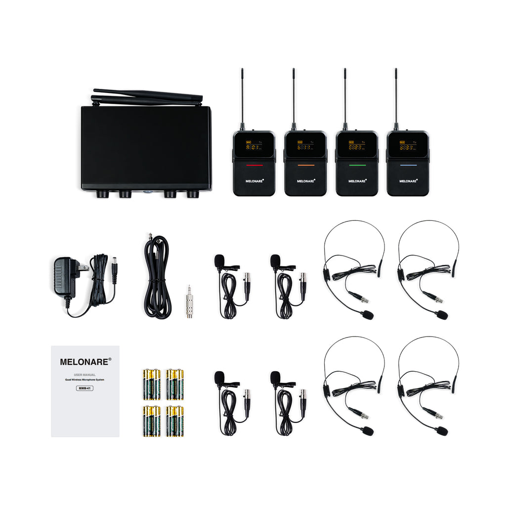 MWM-41-4B | 4-Channel UHF Digital Wireless Microphone System