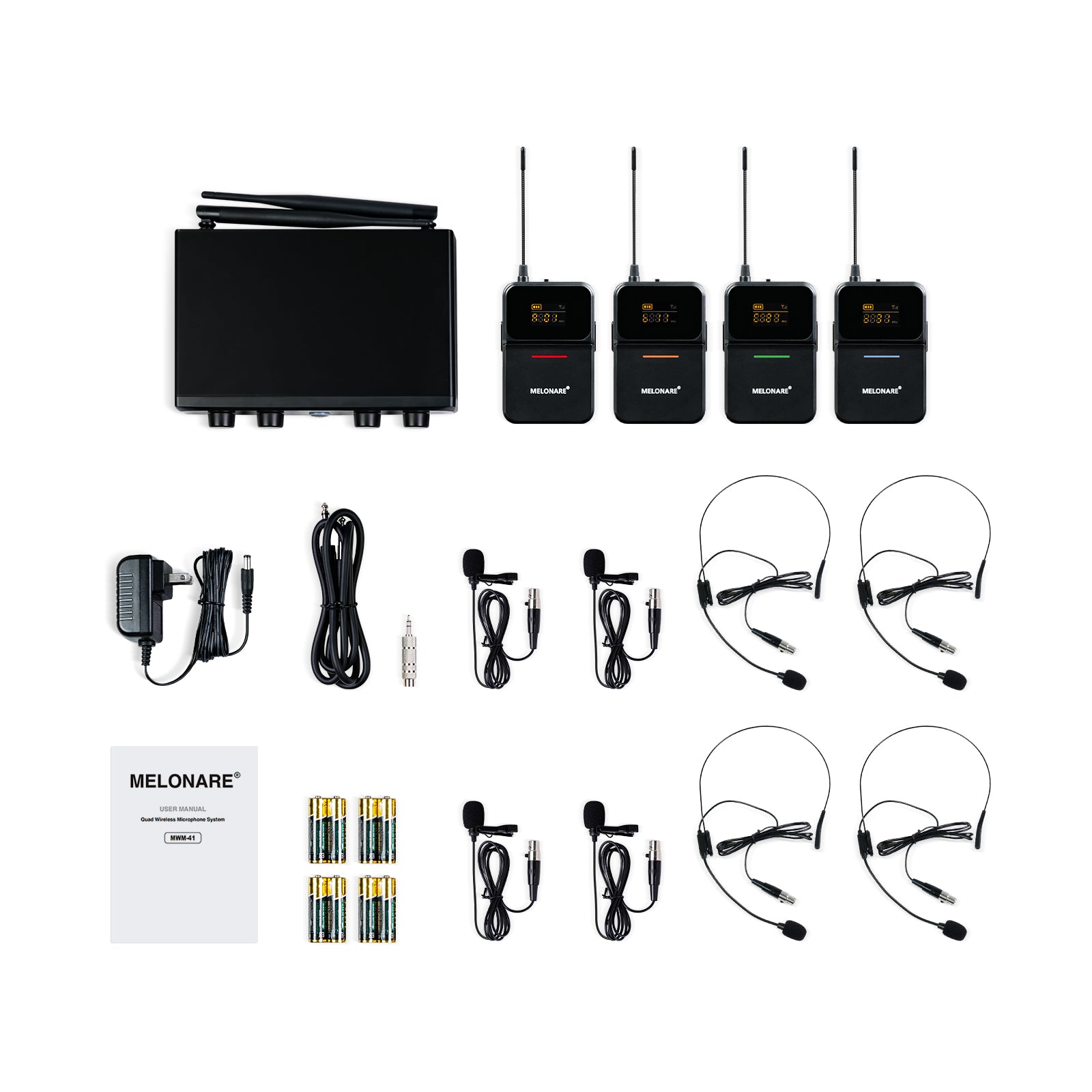 MWM-41-4B | 4-Channel UHF Digital Wireless Microphone System