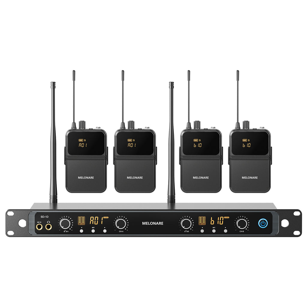 SD-1D| Stereo/Mono Wireless In-Ear Monitor System w/ 4 Receivers