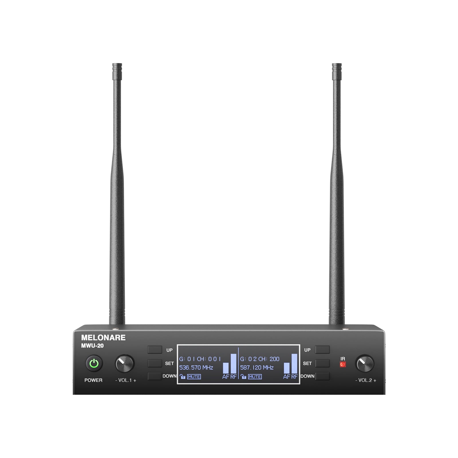 MWU-20-2H | Dual-Channel Wireless Microphone System w/ Auto Scan