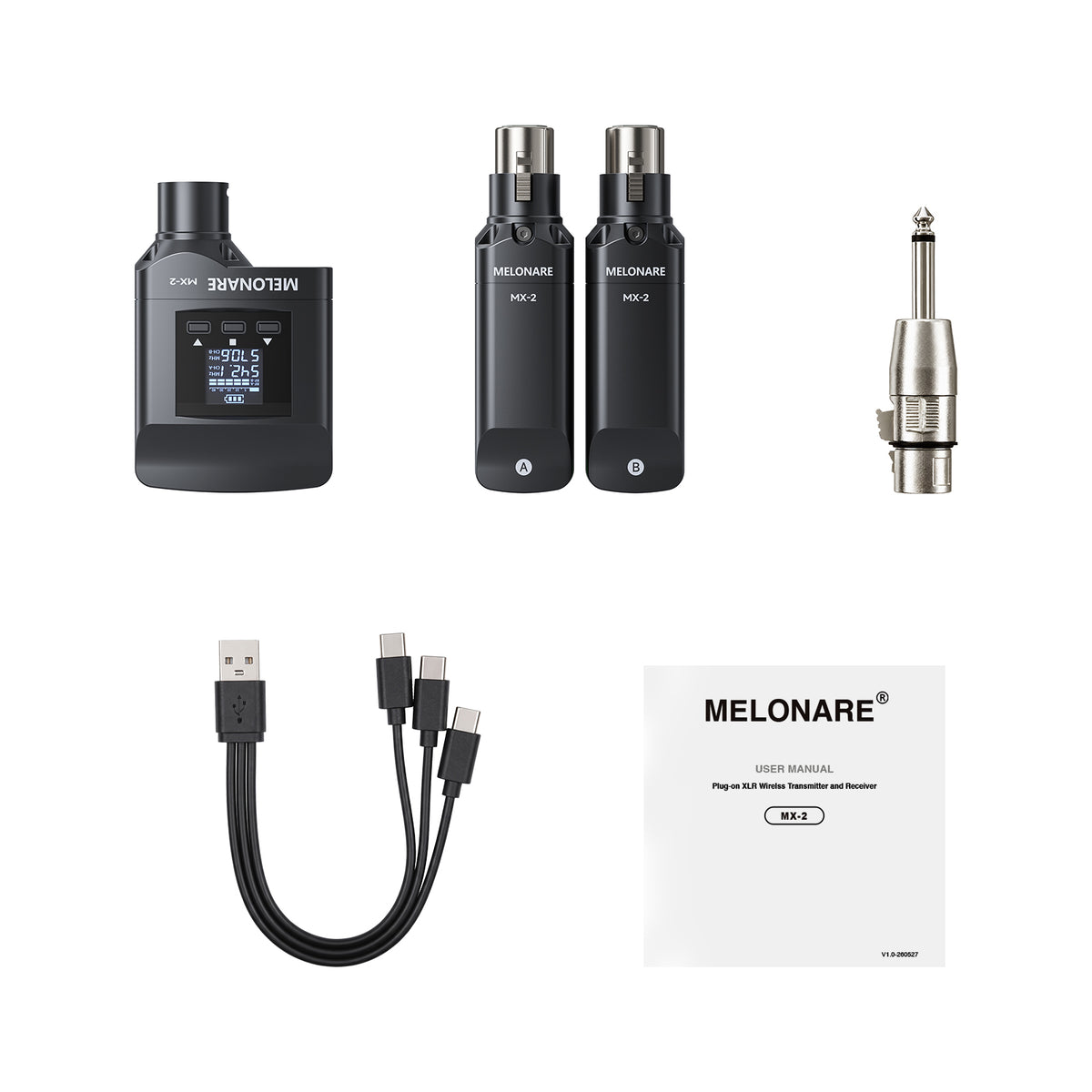 MX-2 | Dual UHF Auto-Scan Wireless XLR Transmitter & Receiver System