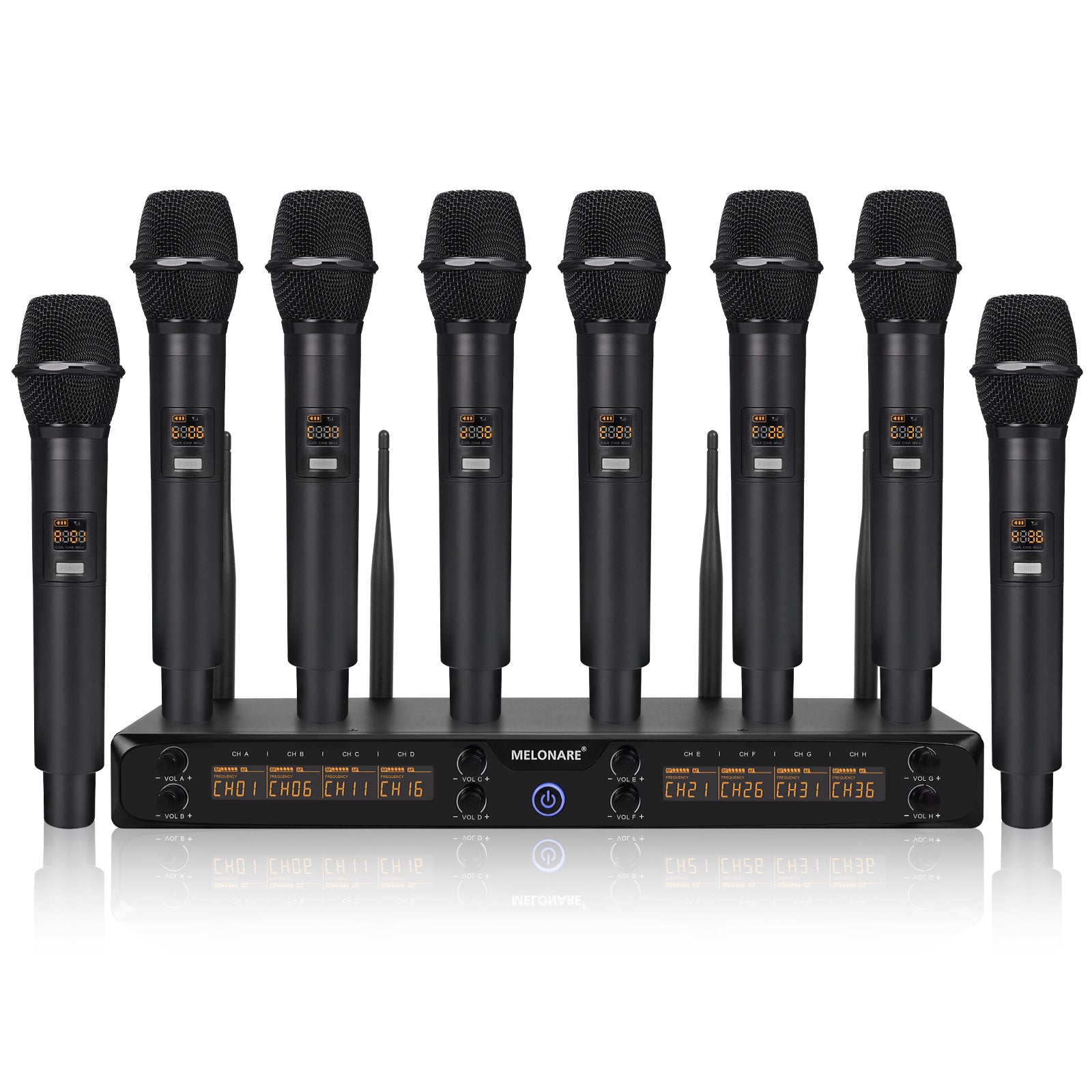 MWM-81F | 8-Channel UHF Digital Wireless Microphone System