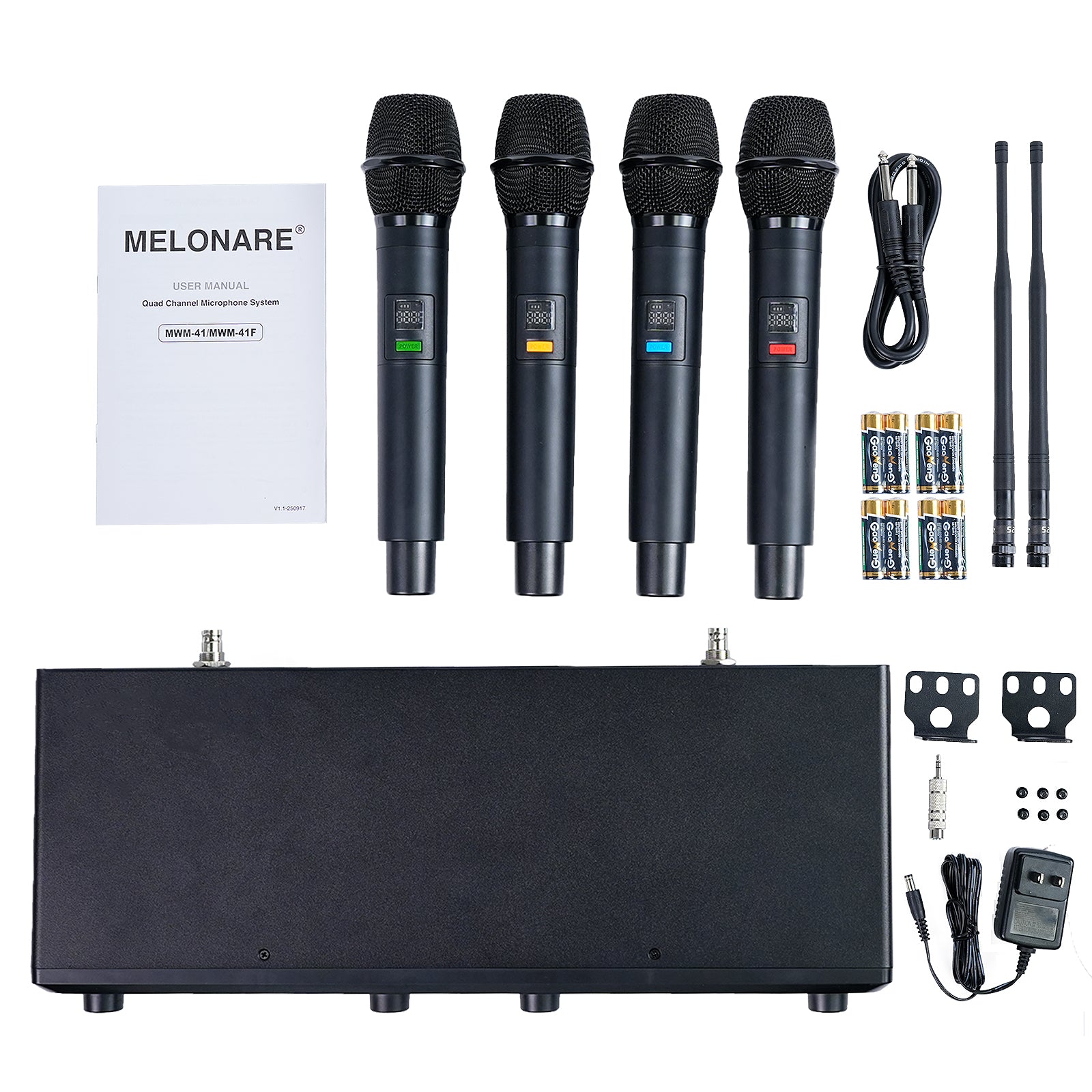 MWM-41F | 4-Channel UHF Digital Wireless Microphone System (Full-Rack)