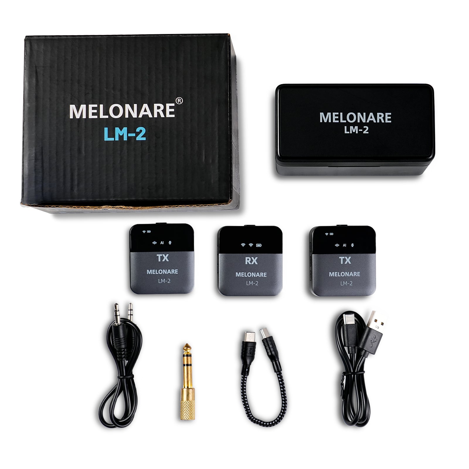 LM-2 | Portable Wireless Lavalier Microphone w/ AI Noise Reduction