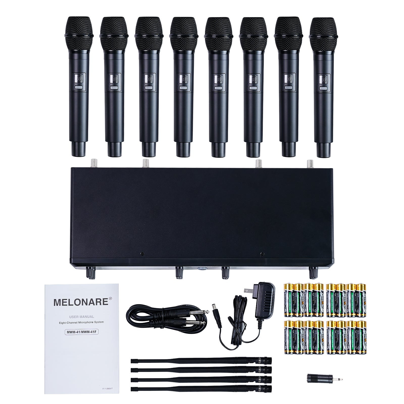 MWM-81F | 8-Channel UHF Digital Wireless Microphone System